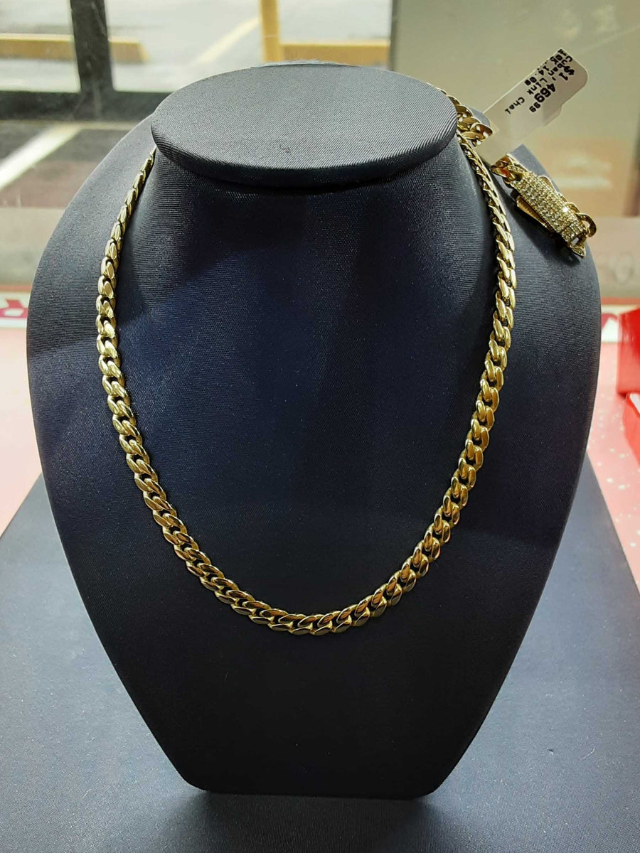 Cuban Link Chain - Yellow Gold 10k (.417) 14 grams 17 inch
