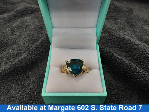 Women's Ring - Solitaire - Yellow Gold 10k (.417) 5.4 grams Size 8