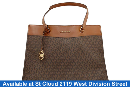 Michael Kors Jet Set Large Signature Travel Tote Brown Purse / Handbag