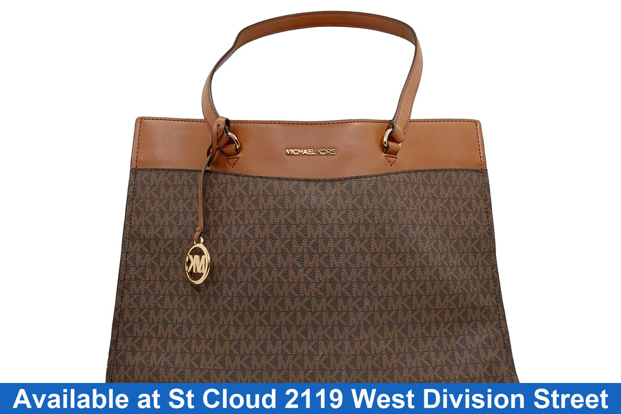 Michael Kors Jet Set Large Signature Travel Tote Brown Purse / Handbag