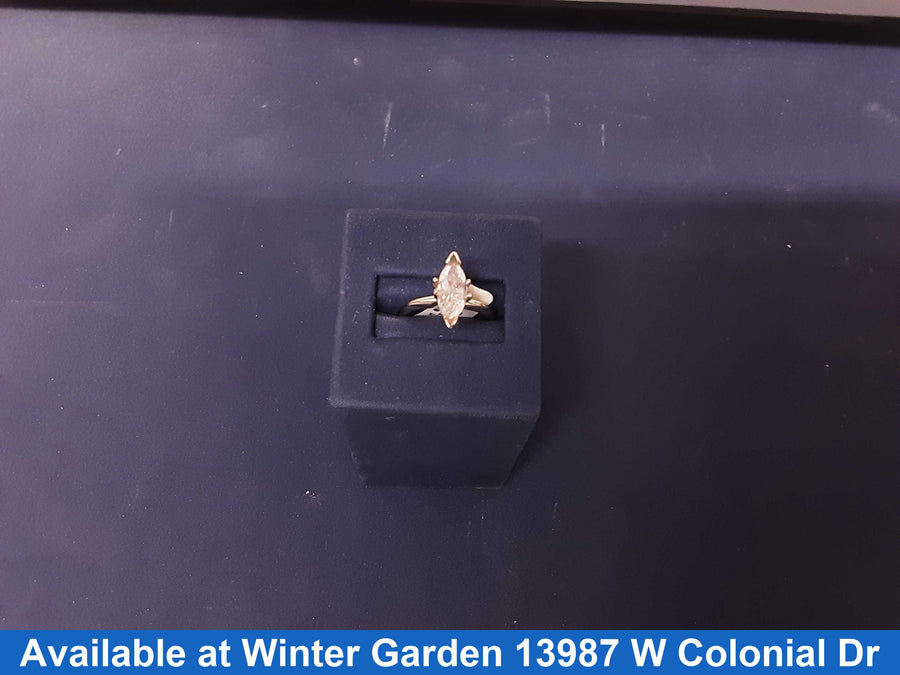 Women's Ring - Solitaire - White Gold 14k (.585) 3.3 grams Size 9.5