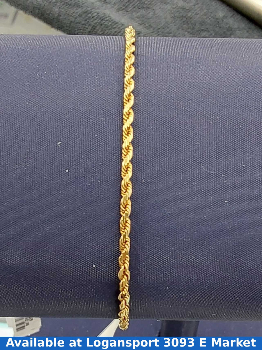 Rope Bracelet - Yellow Gold 14k (.585) 4.2 grams 9 inch