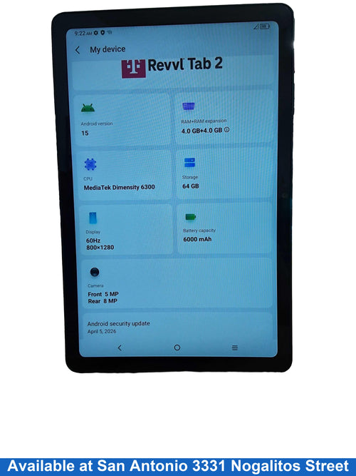 Revvl Tab 2 Black Tablet