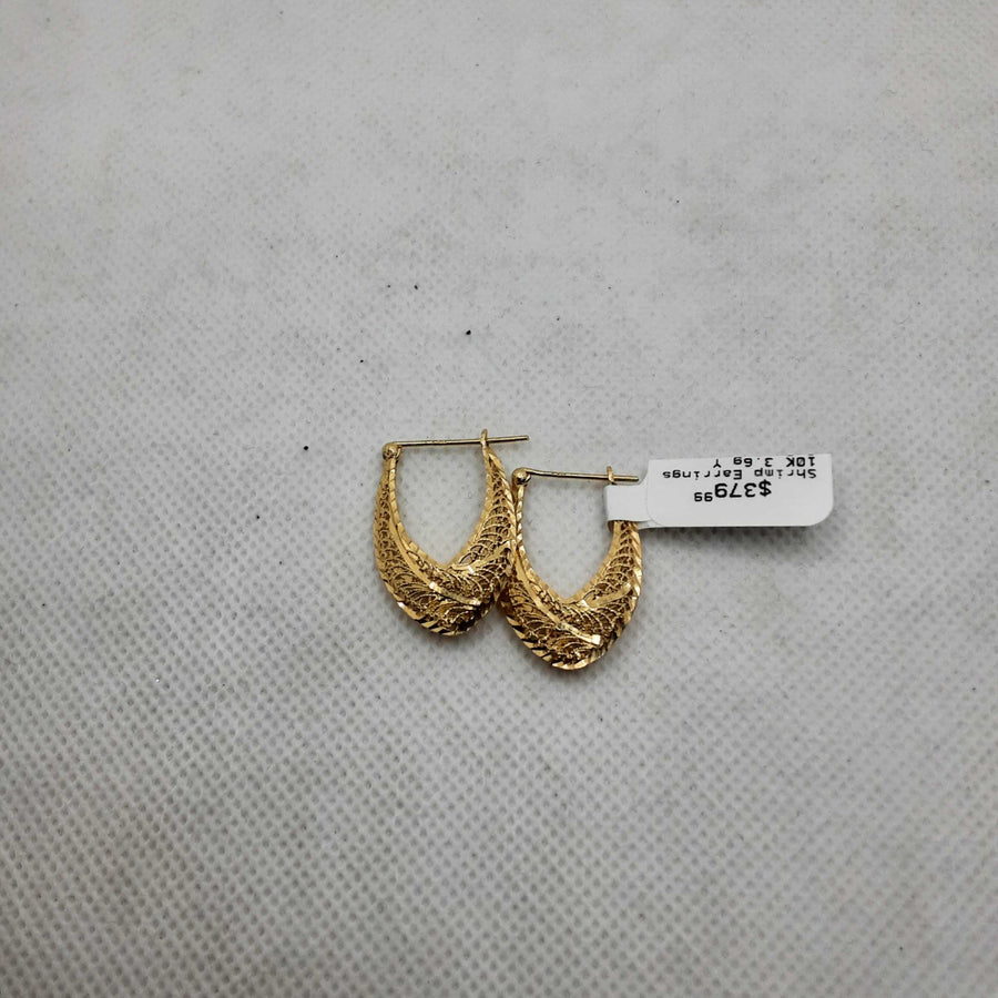Shrimp Earrings - Yellow Gold 10k (.417) 3.6 grams
