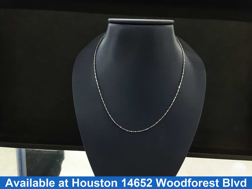 Bead Chain - White Gold 14k (.585) 2 grams 18 inch