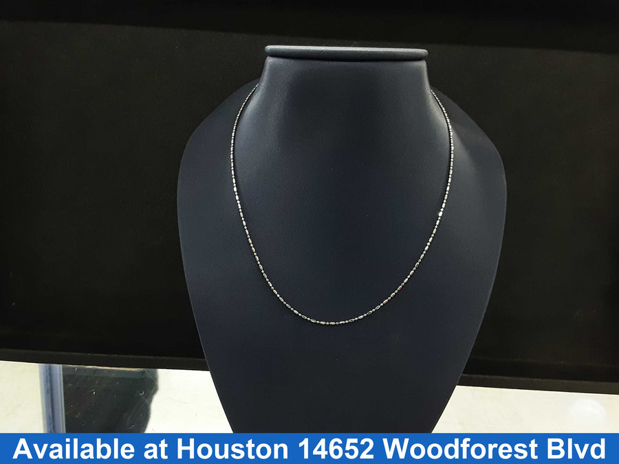 Bead Chain - White Gold 14k (.585) 2 grams 18 inch