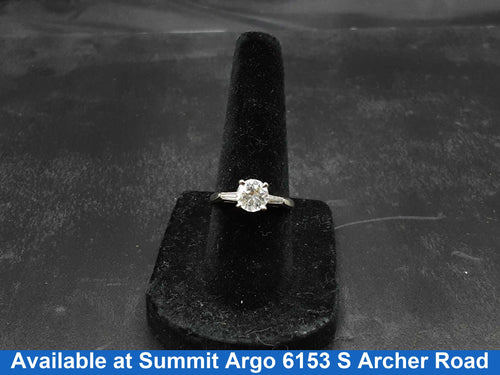 Women's Ring - Solitaire - White Gold 14k (.585) 2.7 grams Size 6.5