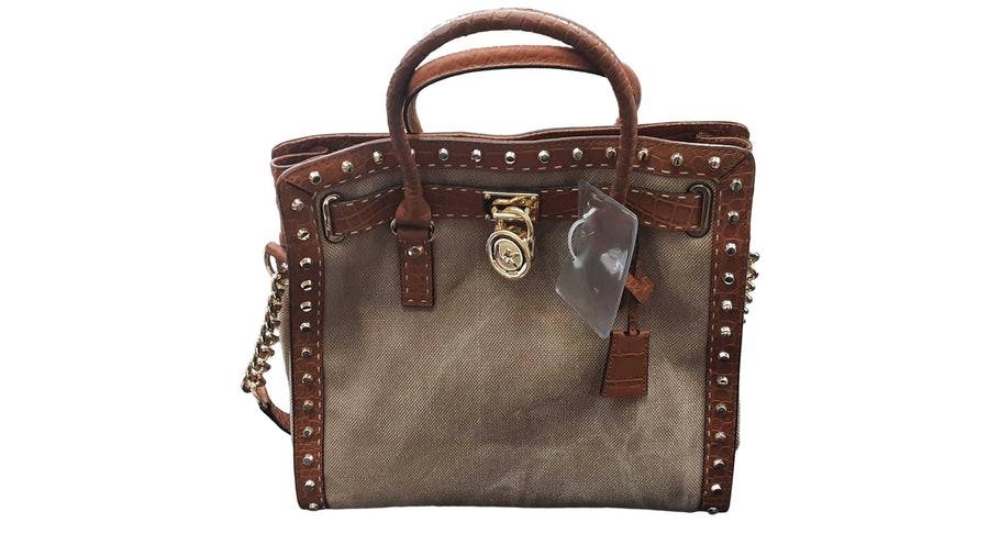 Michael Kors Hamilton Hemp Beige / Tan Purse / Handbag