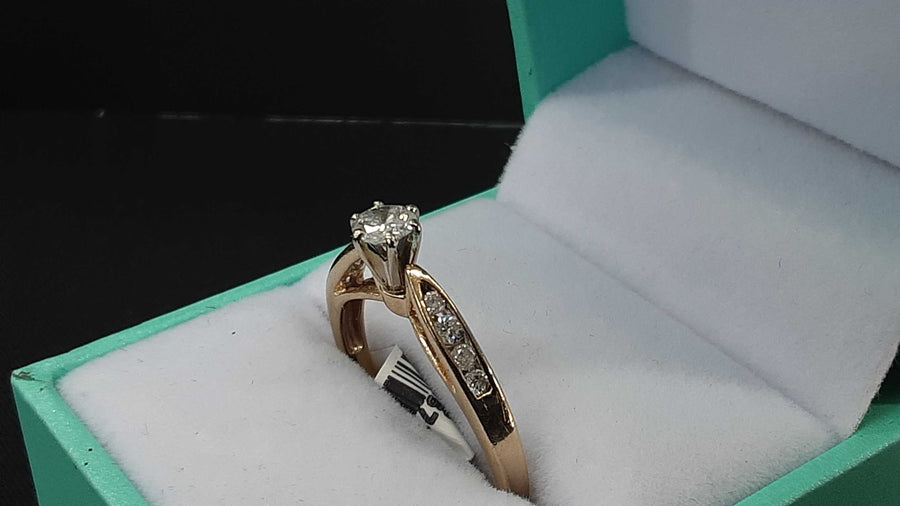 Ring - Engagement Set - Yellow Gold 14k (.585) 3.1 grams Size 9.5