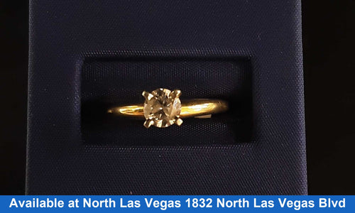 Women's Ring - Solitaire - Yellow Gold 14k (.585) 2.4 grams Size 8
