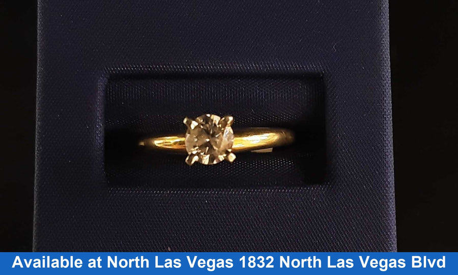 Women's Ring - Solitaire - Yellow Gold 14k (.585) 2.4 grams Size 8
