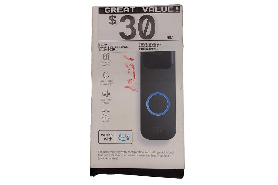 Blink Video Doorbell Black Security Camera Only