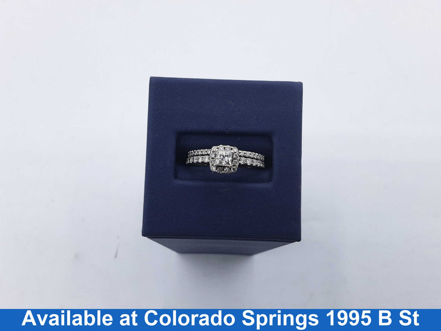 Ring - Wedding Set - White Gold 10k (.417) 3.4 grams Size 7