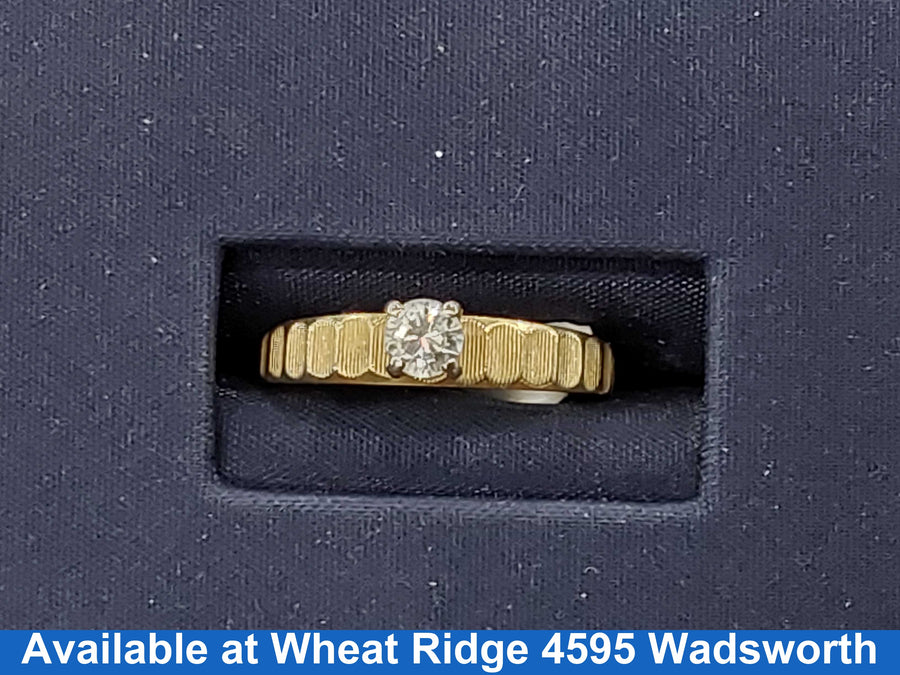 Women's Ring - Solitaire - Yellow Gold 14k (.585) 2 grams Size 6.5
