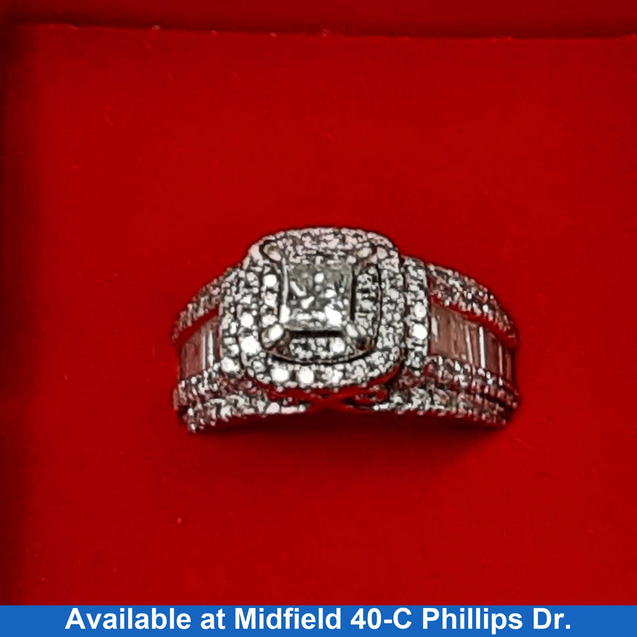 Ring - Wedding Set - White Gold 14k (.585) 7 grams Size 7