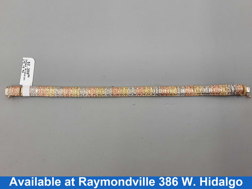 Bracelet - Tricolor Gold 14k (.585) 16.6 grams 7 inch