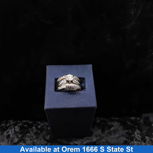 Ring - Wedding Set - White Gold 14k (.585) 11.1 grams Size 8