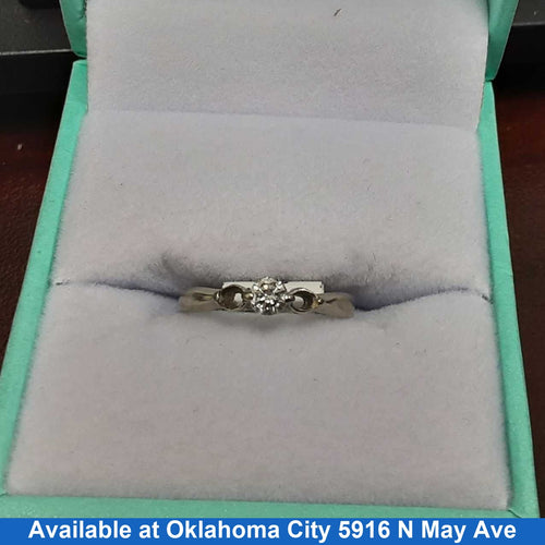 Women's Ring - Solitaire - White Gold 14k (.585) 1.5 grams Size 20
