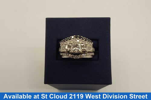 Ring - Wedding Set - White Gold 14k (.585) 9.52 grams Size 8.5