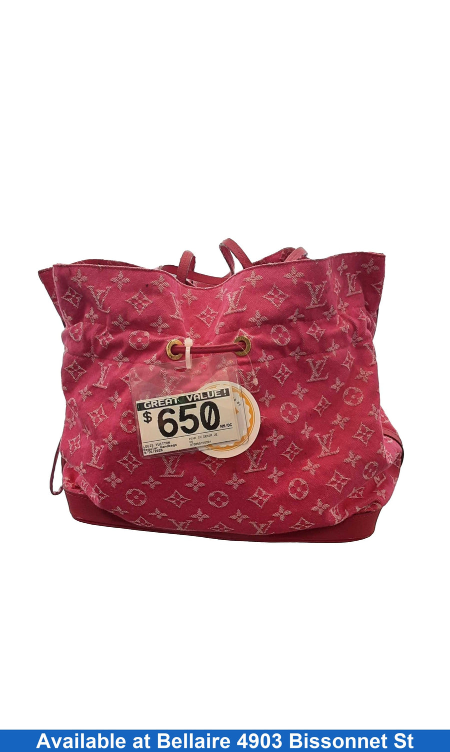 Louis Vuitton Pink In Denim Jeans Pink Purse / Handbag