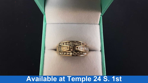 Ring - Wedding Set - White Gold 14k (.585) 7.4 grams Size 8