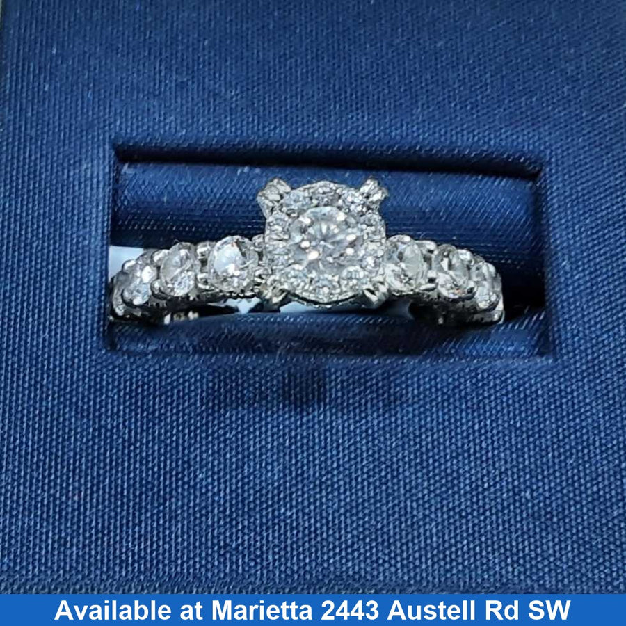 Women's Ring - Solitaire - White Gold 14k (.585) 5.2 grams Size 20