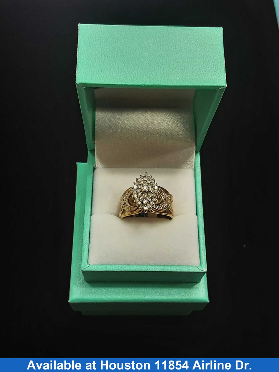 Women's Ring - Yellow Gold 10k (.417) 6.3 grams Size 7.5