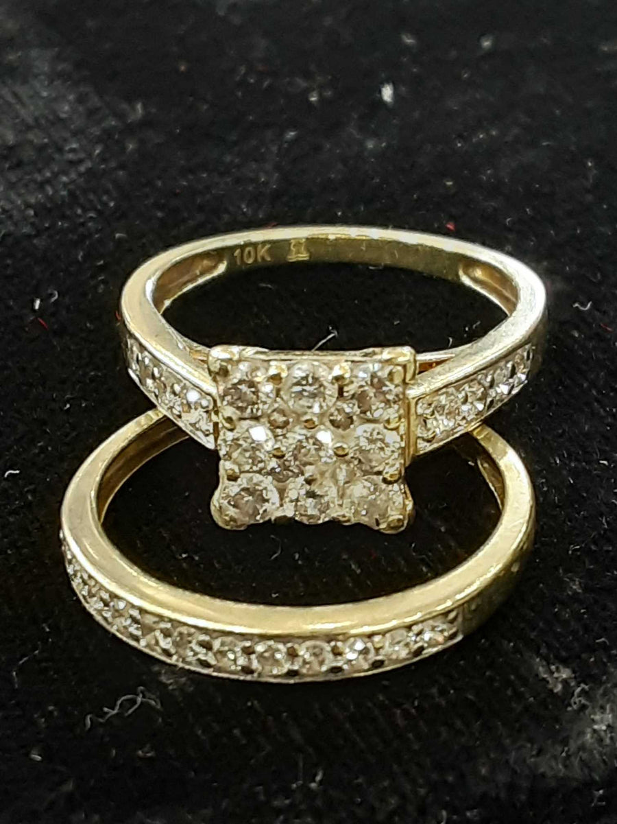 Ring - Engagement Set - Yellow Gold 10k (.417) 3.5 grams Size 7