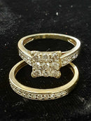 Ring - Engagement Set - Yellow Gold 10k (.417) 3.5 grams Size 7