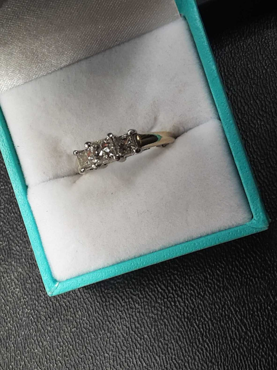 Ring - Engagement Set - Yellow Gold 14k (.585) 4.4 grams Size 7.5