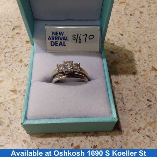 Ring - Engagement Set - White Gold 10k (.417) 5.4 grams Size 7.5