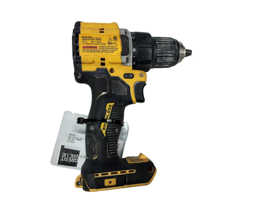 Dewalt Dcd794 Yellow Cordless Standard Drill Tool Only
