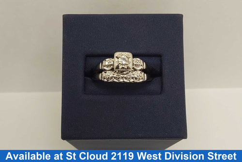 Ring - Engagement Set - White Gold 14k (.585) 4.36 grams Size 7.5