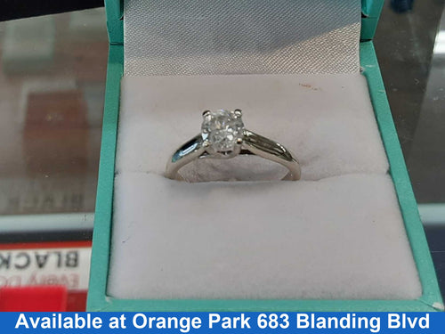 Women's Ring - Solitaire - White Gold 14k (.585) 2.8 grams Size 6.5