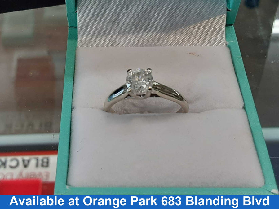 Women's Ring - Solitaire - White Gold 14k (.585) 2.8 grams Size 6.5