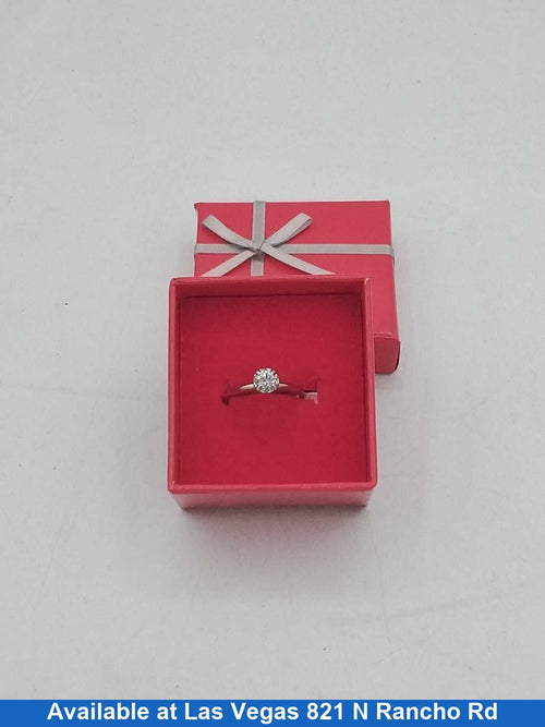 Women's Ring - Solitaire - White Gold 14k (.585) 2.2 grams Size 7.5