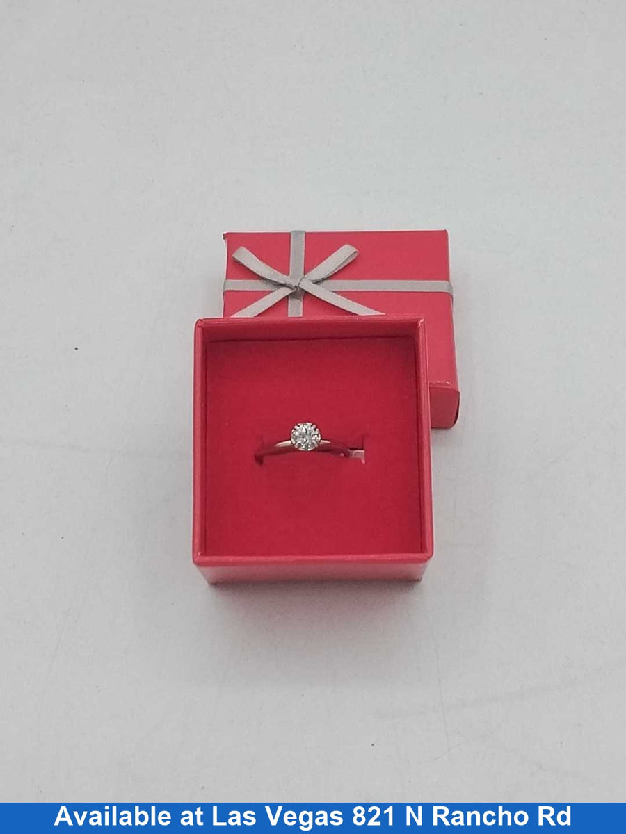 Women's Ring - Solitaire - White Gold 14k (.585) 2.2 grams Size 7.5