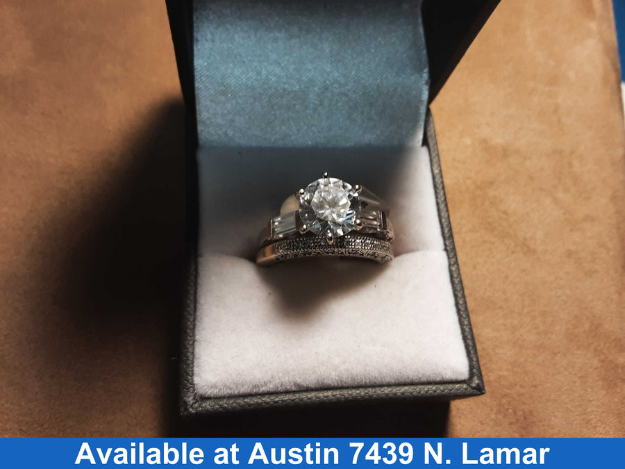 Ring - Engagement Set - White Gold 14k (.585) 6.4 grams Size 7