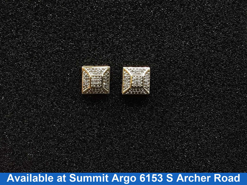 Double Stud Earrings Yellow Gold 10k (.417) 1.7 grams