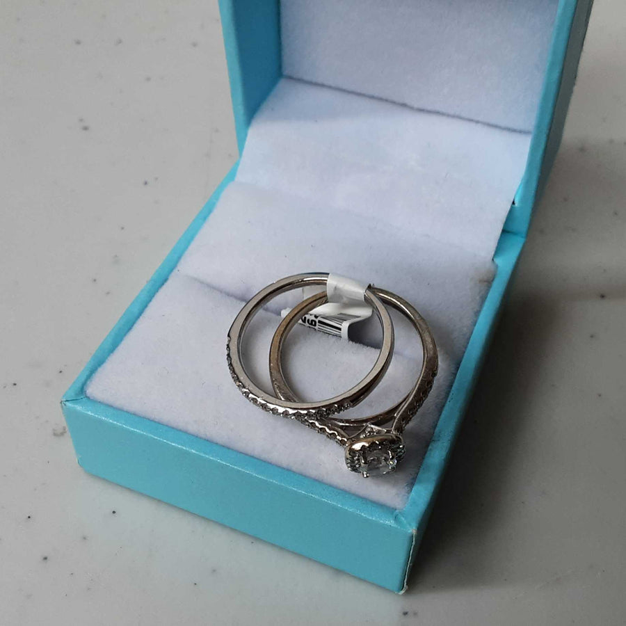 Ring - Engagement Set - White Gold 10k (.417) 3.7 grams Size 7