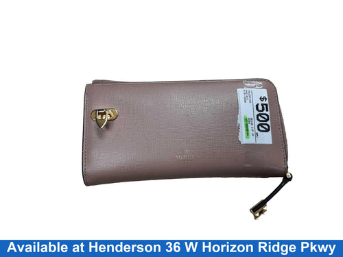 Valentino Beige Zip Up Beige / Tan Wallet