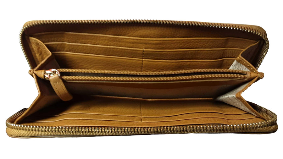 Michael Kors Mono Zip Wallet Beige / Tan Wallet