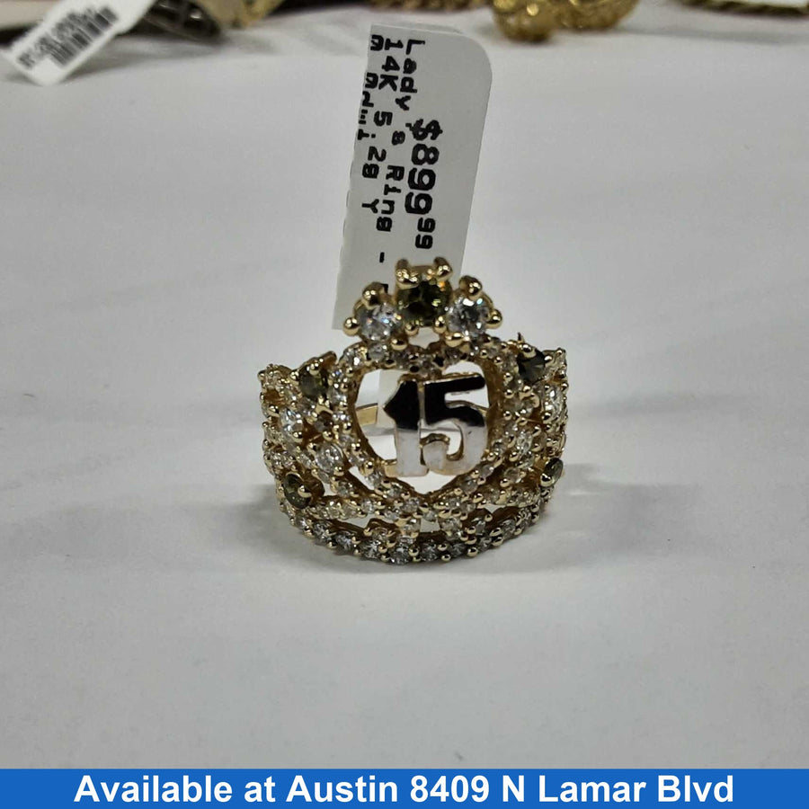 Women's Ring - Yellow Gold 14k (.585) 5.2 grams Size 8