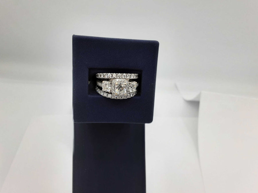 Ring - Wedding Set - White Gold 14k (.585) 11.6 grams Size 7