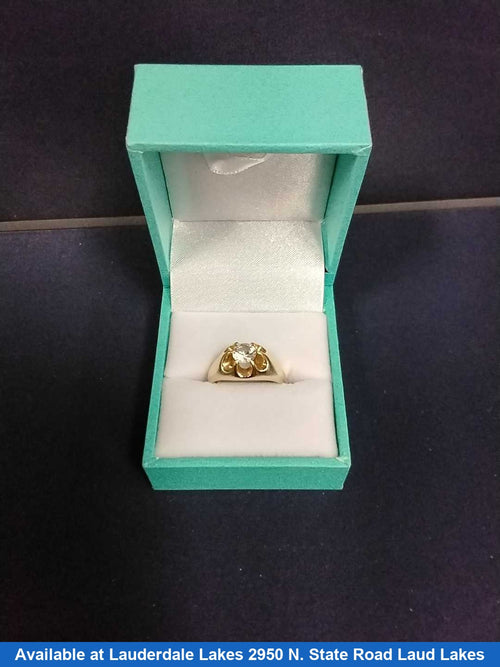 Women's Ring - Solitaire - Yellow Gold 14k (.585) 6.1 grams Size 6