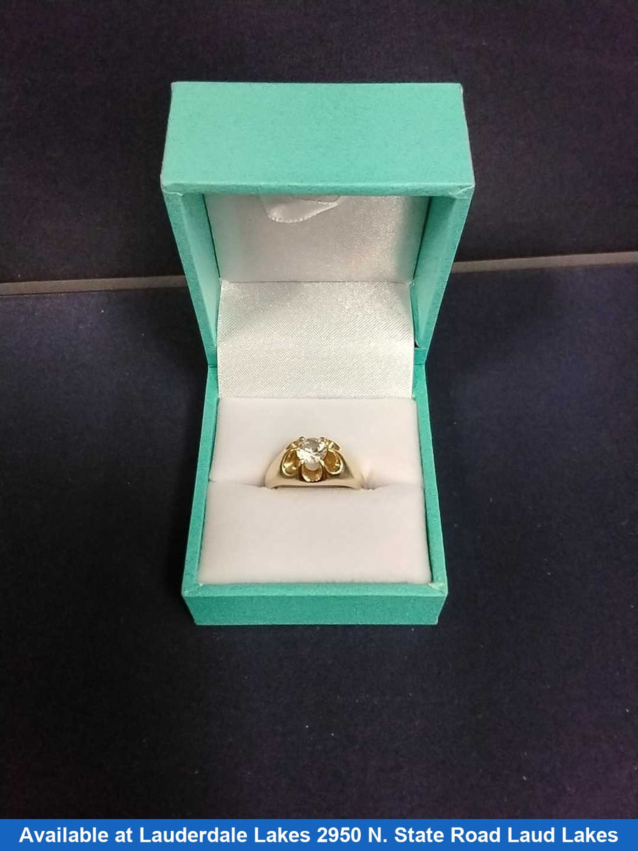 Women's Ring - Solitaire - Yellow Gold 14k (.585) 6.1 grams Size 6
