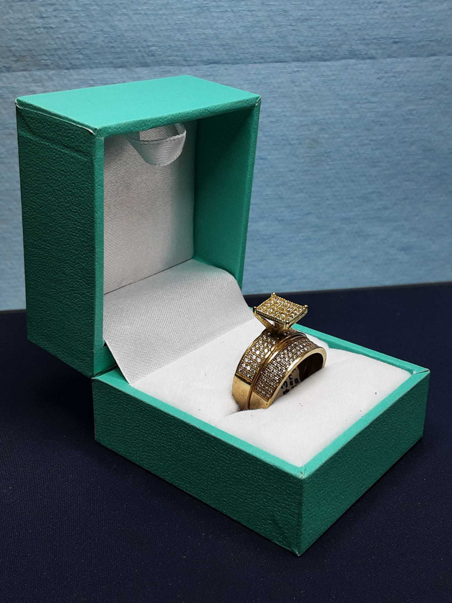 Ring - Engagement Set - Yellow Gold 10k (.417) 4.2 grams Size 20