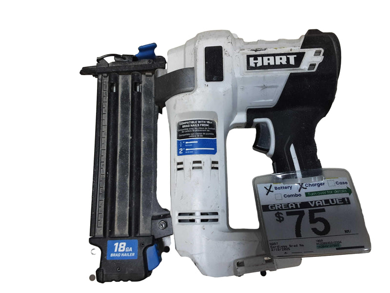 Hart 18ga White Cordless Brad Nailer