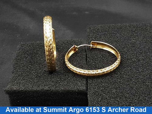 Hoop Earrings - Yellow Gold 14k (.585) 3.3 grams