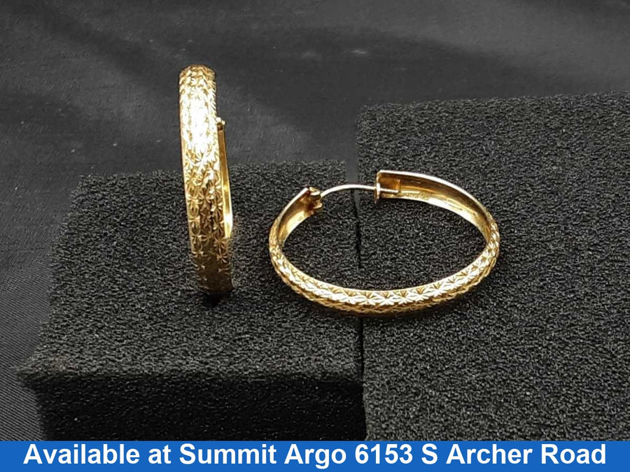 Hoop Earrings - Yellow Gold 14k (.585) 3.3 grams